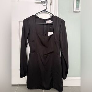RESA Black Long Sleeve Mini Dress